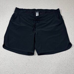 Lands End Swim Shorts Womens 24W Swimsuit Bottoms Liner Black Plus Pockets Beach
